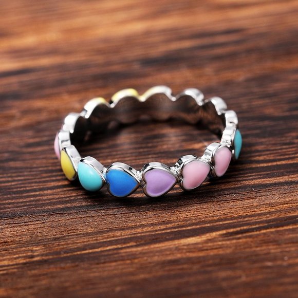 Jewelry - 💍 Full Around Colorful Heart Stone Lovely Fashion Ring for Women, UNVN12…